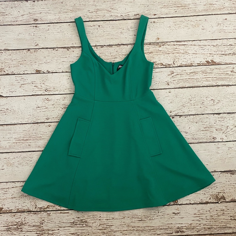 Nasty Gal green retro mini dress